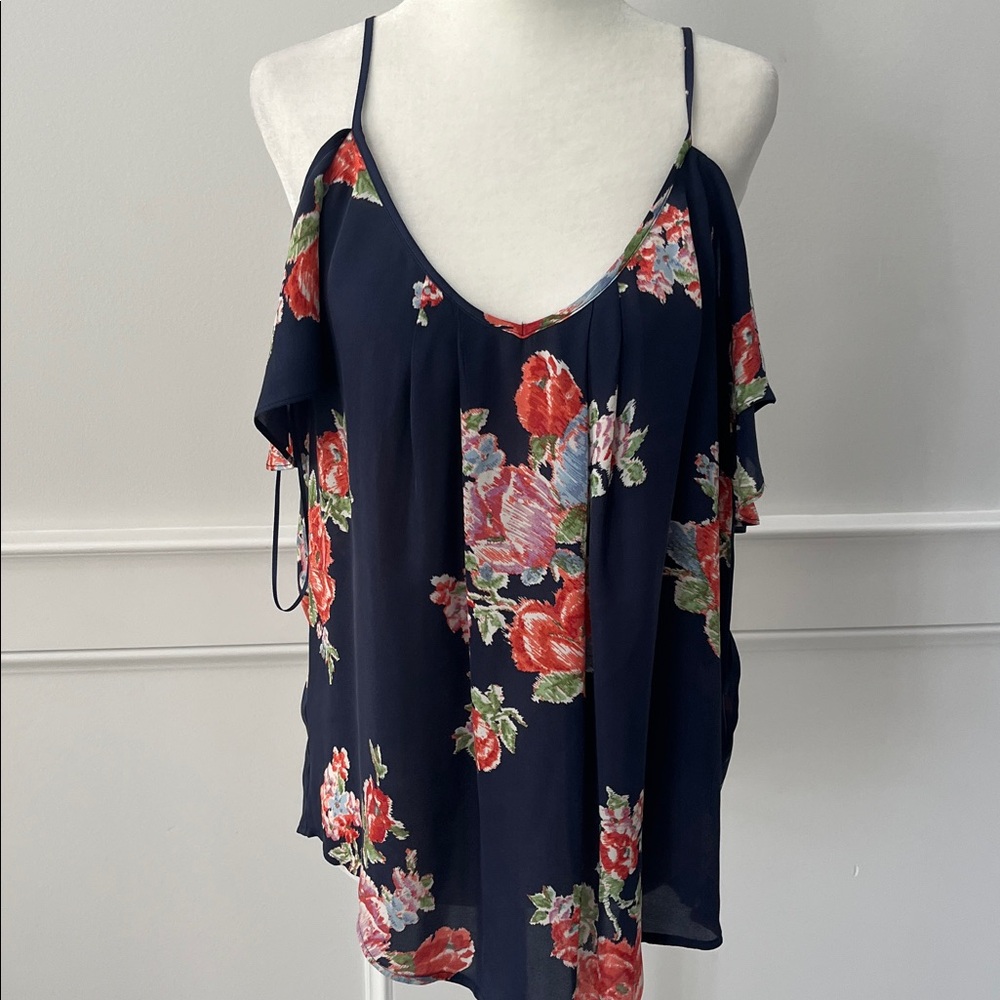 Joie Silk Floral Cold Shoulder Blouse - Picture 3 of 8